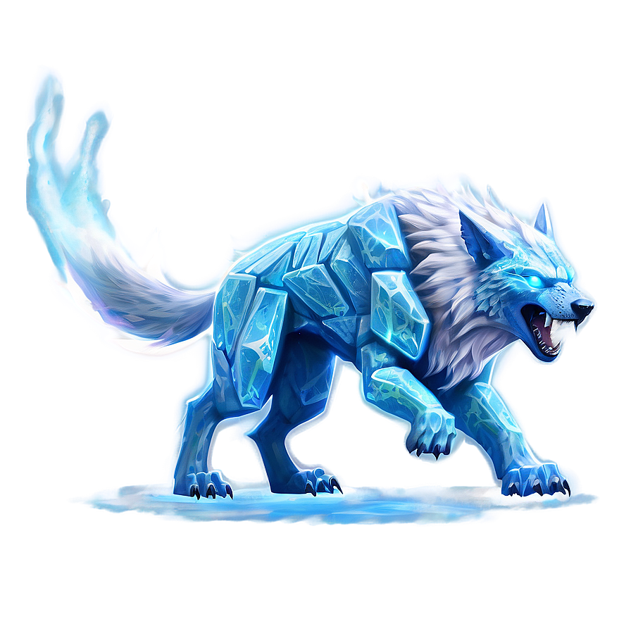 Ice Elemental Wolf Png 3 PNG image