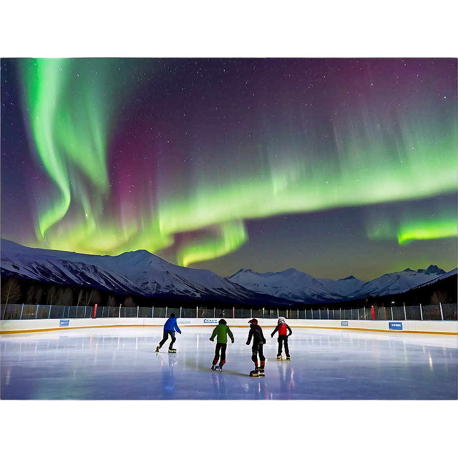 Ice Rink Arctic Northern Lights Png 06292024 PNG image