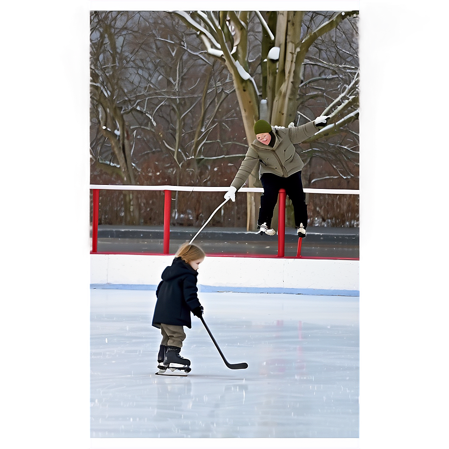 Ice Rink Winter Wildlife Visitors Png 06292024 PNG image