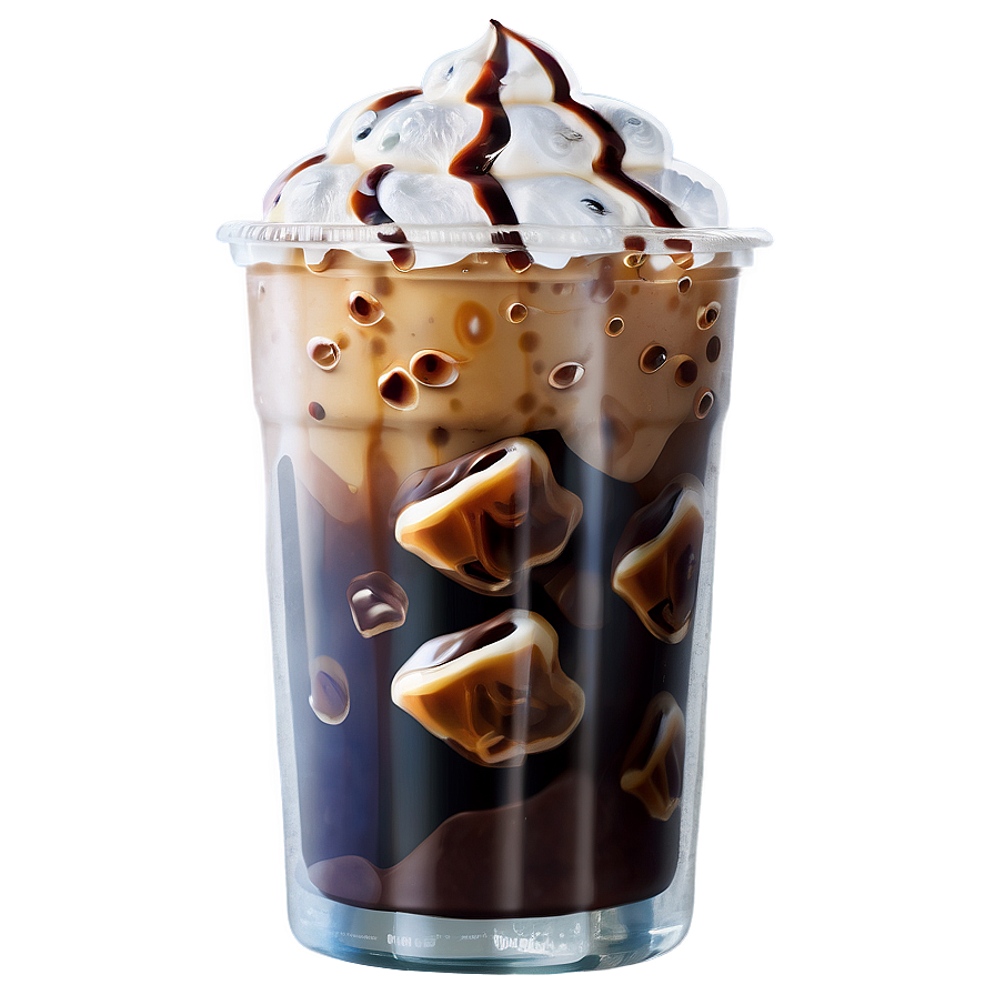 Iced Coffee With Foam Png Tsn60 PNG image