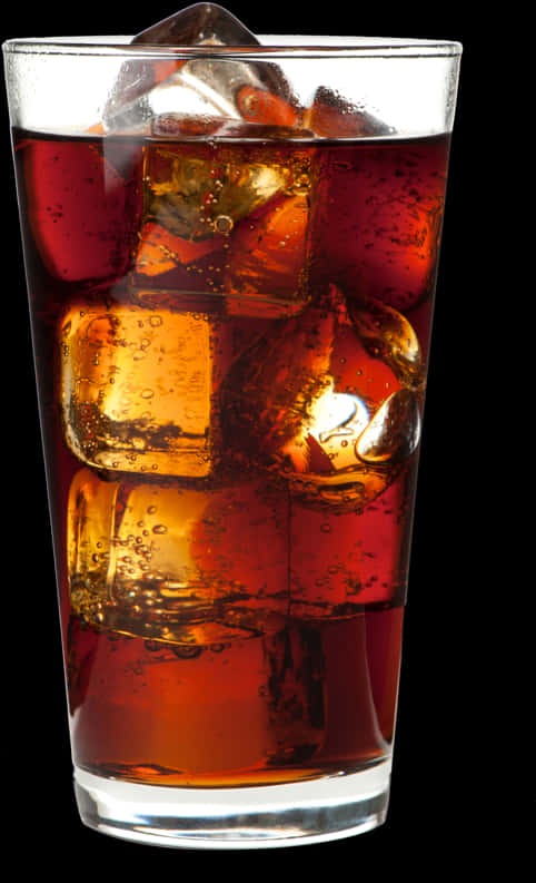 Iced Cola Glass Drink PNG image