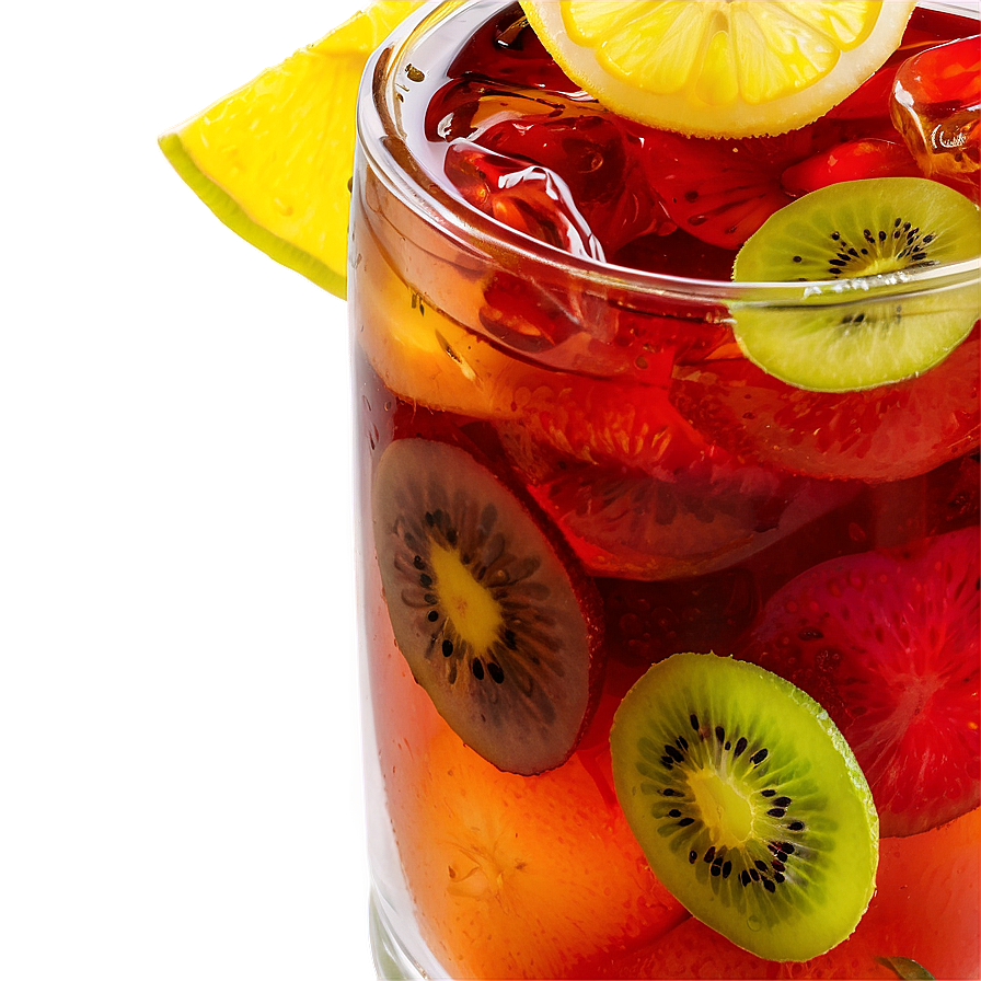 Iced Tea With Fruit Garnish Png 06242024 PNG image