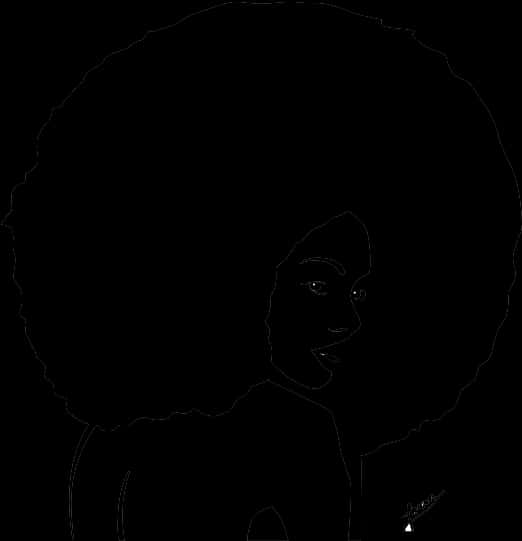 Iconic Afro Hairstyle Silhouette PNG image