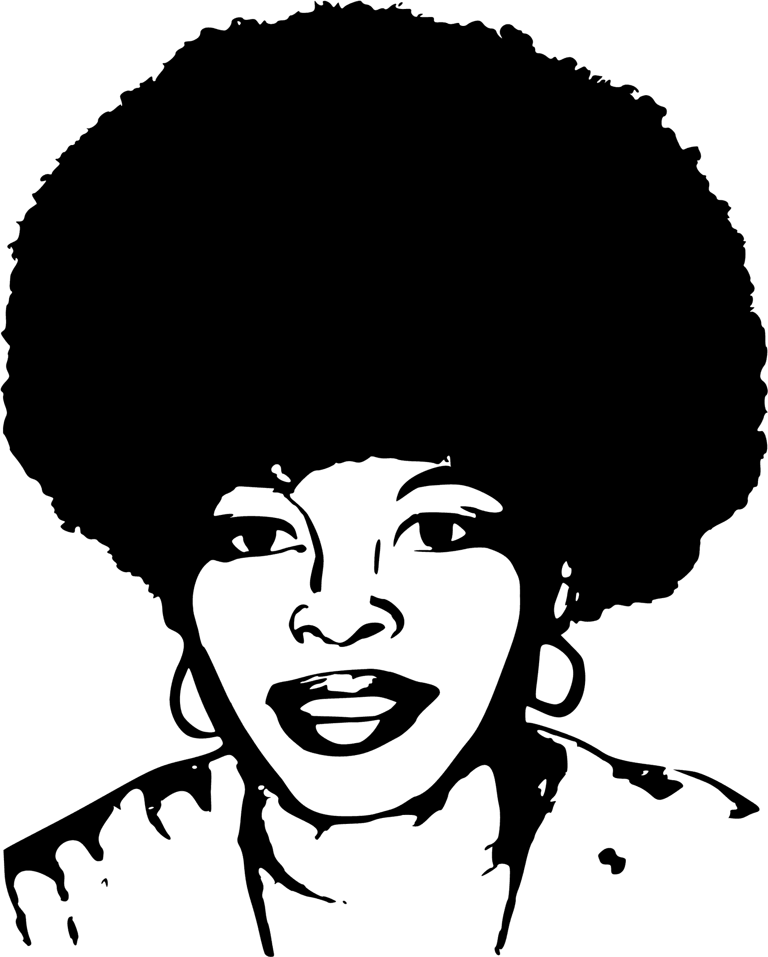 Iconic Afro Hairstyle Silhouette PNG image