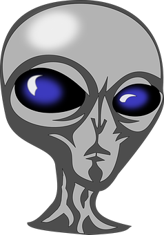 Iconic Alien Head Graphic PNG image