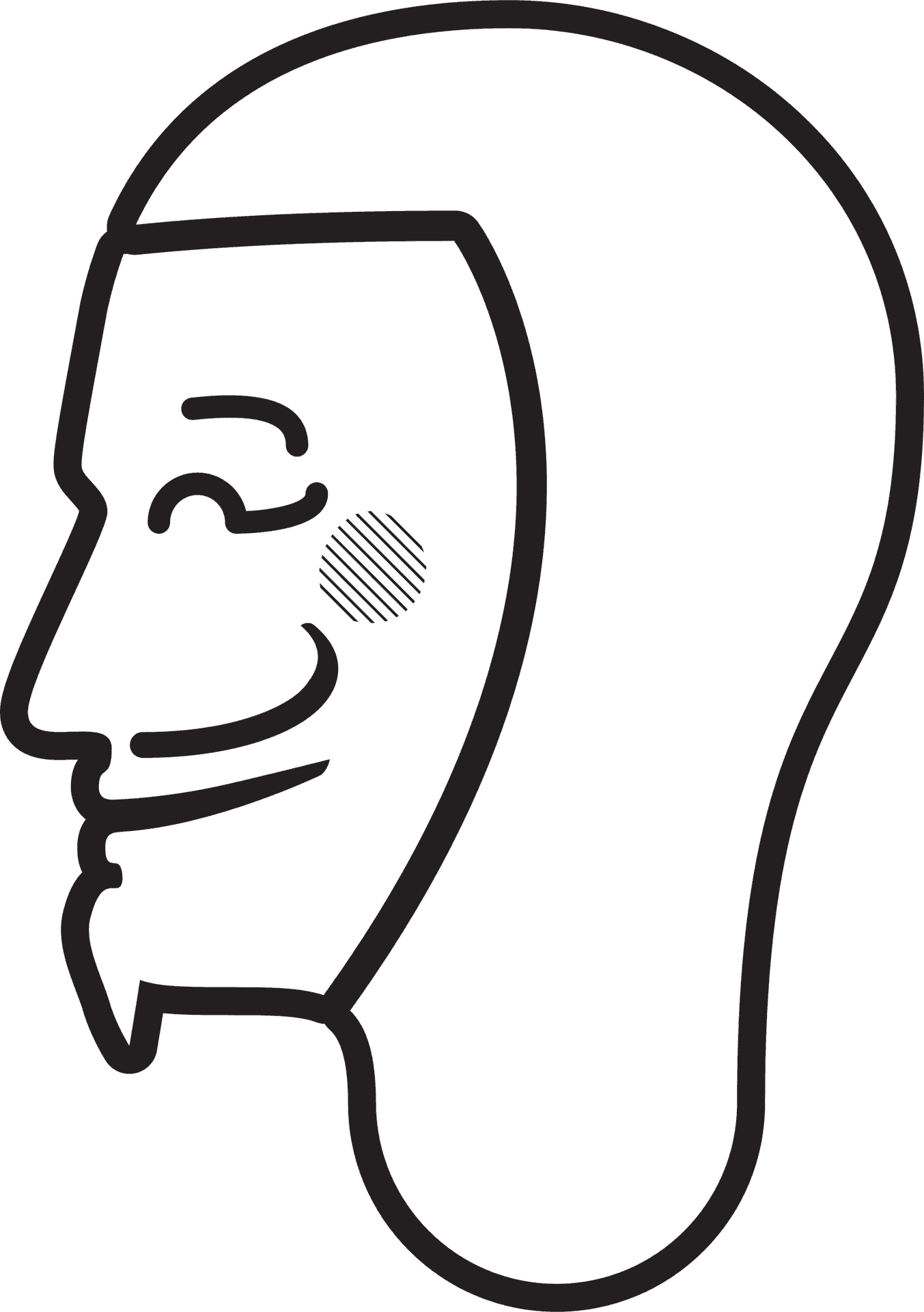 Iconic Anonymous Mask Outline PNG image