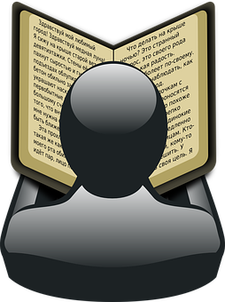 Iconic Anonymous Profile Reading Book PNG image