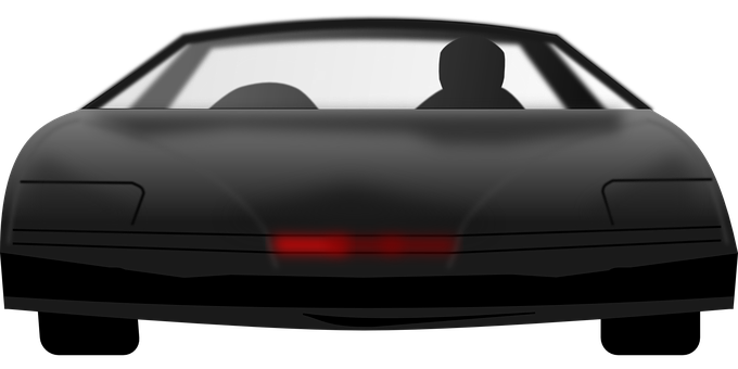 Iconic Black Carwith Red Scanner Light PNG image