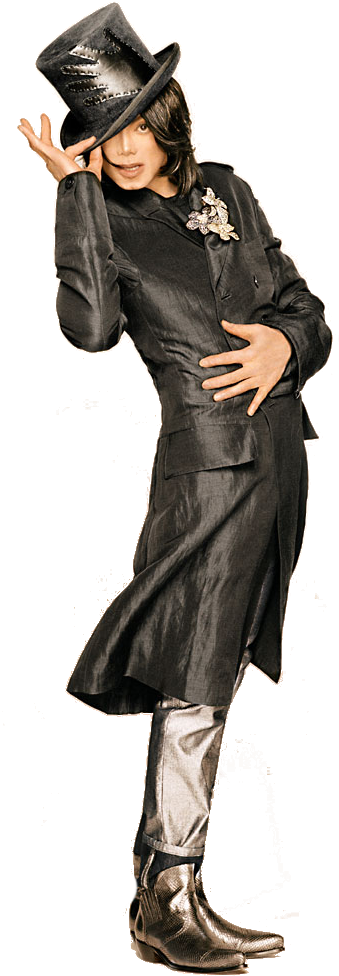Iconic Black Fedoraand Suit Pose PNG image