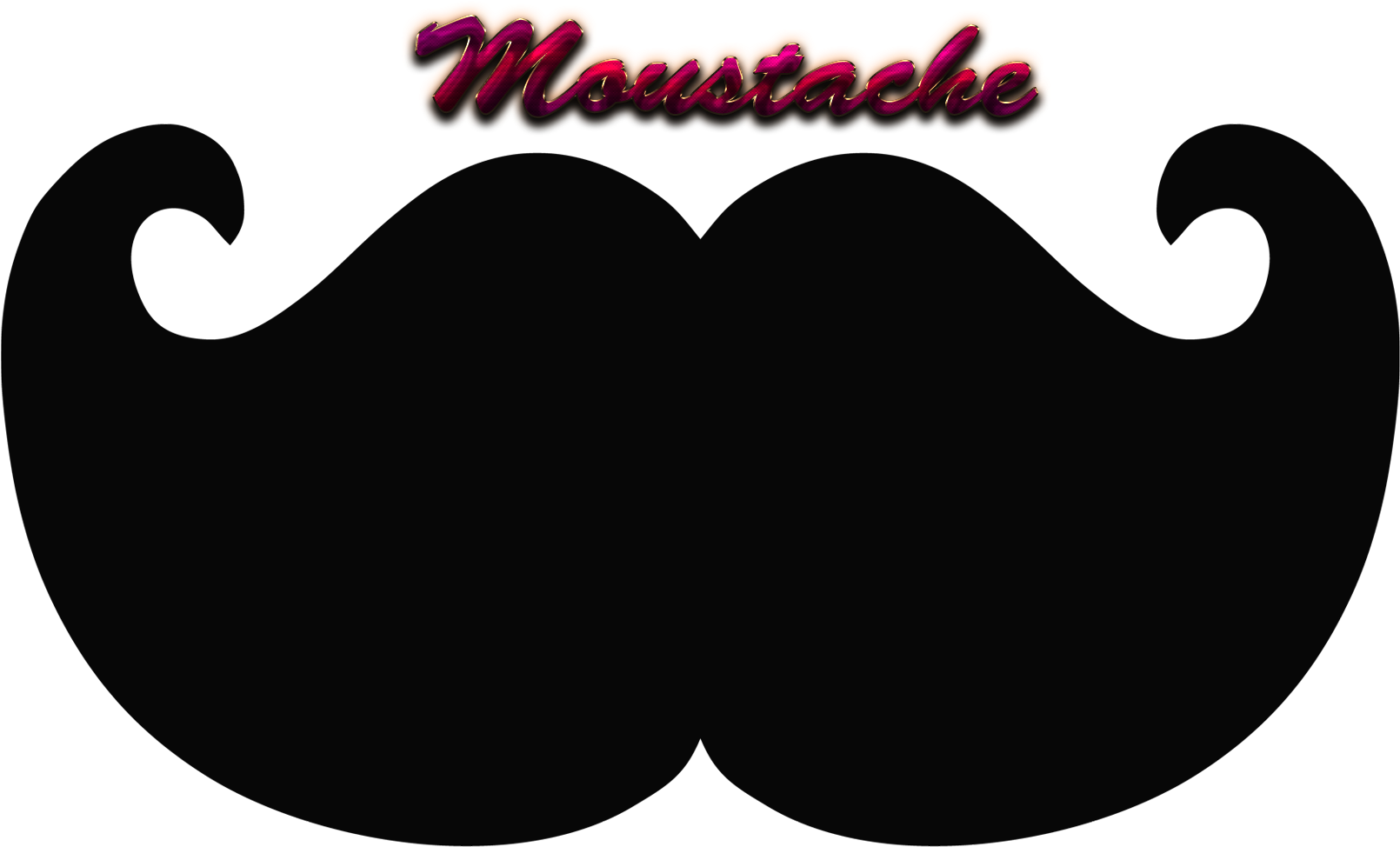 Iconic Black Moustache Graphic PNG image