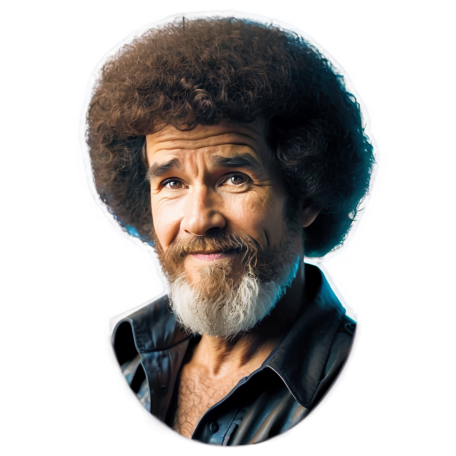 Iconic Bob Ross Hairstyle Png 8 PNG image