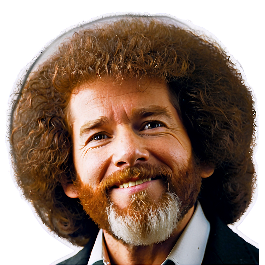 Iconic Bob Ross Hairstyle Png Nyf PNG image