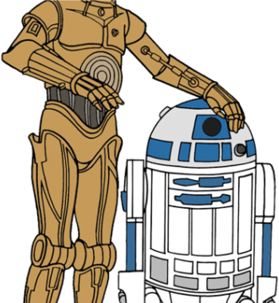 Iconic Droid Duo Illustration PNG image