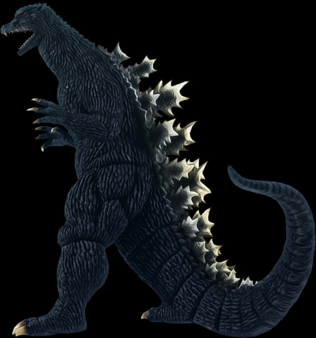 Iconic Godzilla Figure Silhouette PNG image