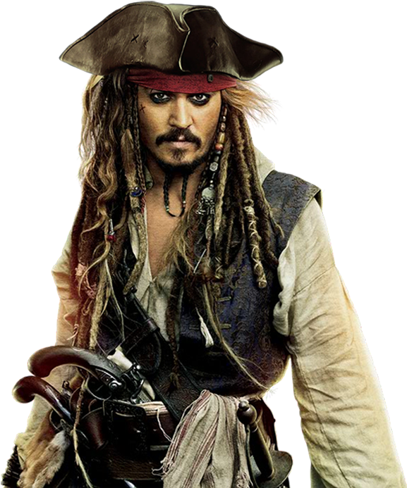 Iconic Pirate Costume Portrait PNG image