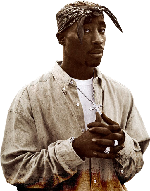 Iconic Rapper2 Pac Pose PNG image