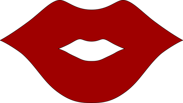 Iconic Red Lips Graphic PNG image
