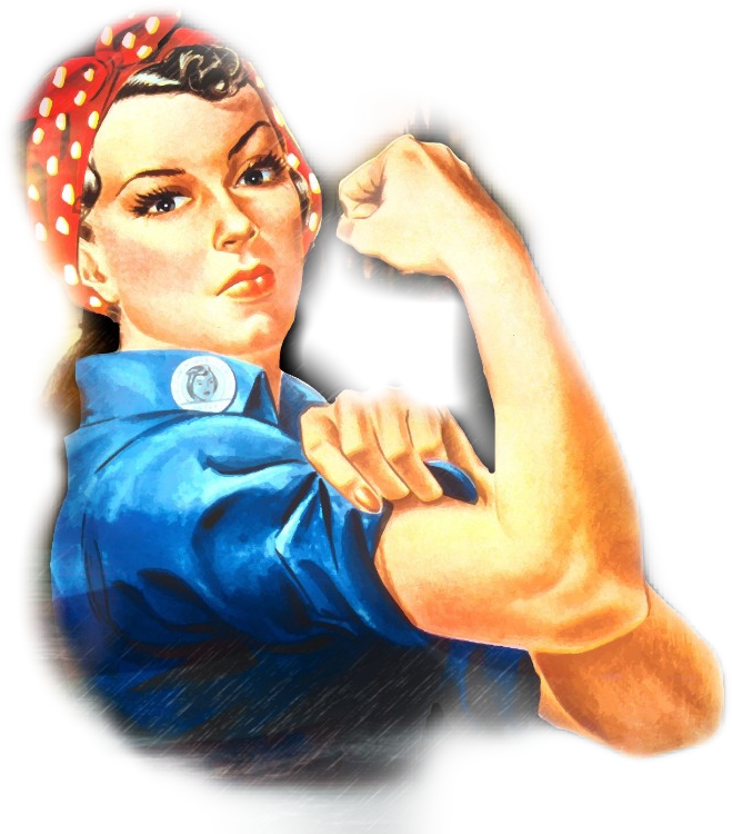 Iconic Rosiethe Riveter Pinup PNG image
