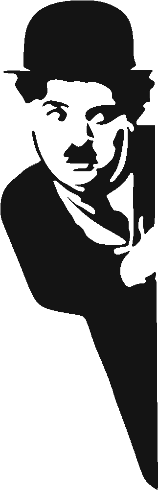 Iconic Silent Film Character Silhouette PNG image
