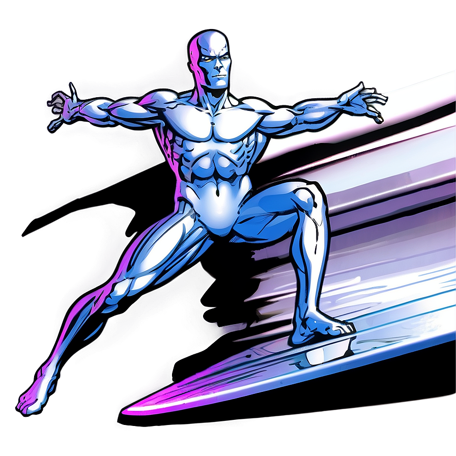 Iconic Silver Surfer Cover Art Png 06202024 PNG image