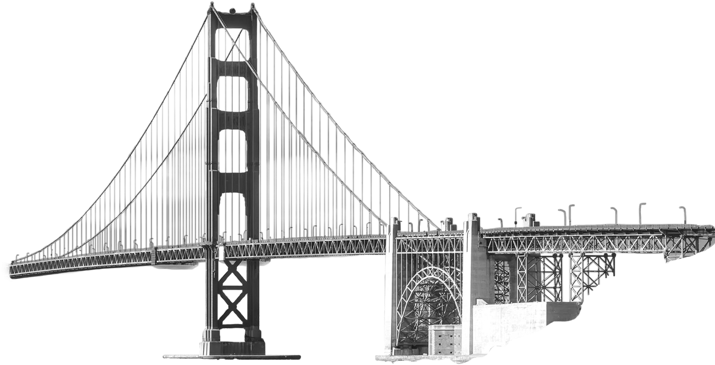 Iconic Suspension Bridge Graphic PNG image