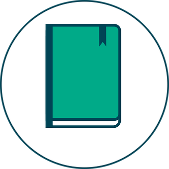 Iconic Teal Book Graphic PNG image