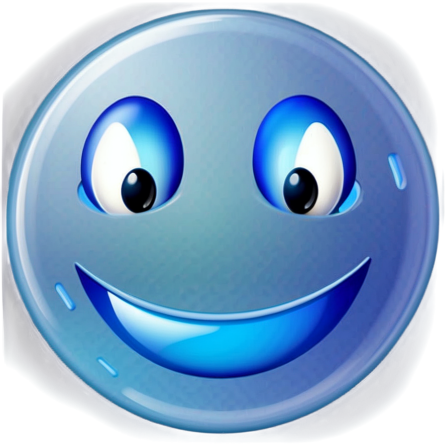 Icy Blue Smiling Face Emoji Png 20 PNG image