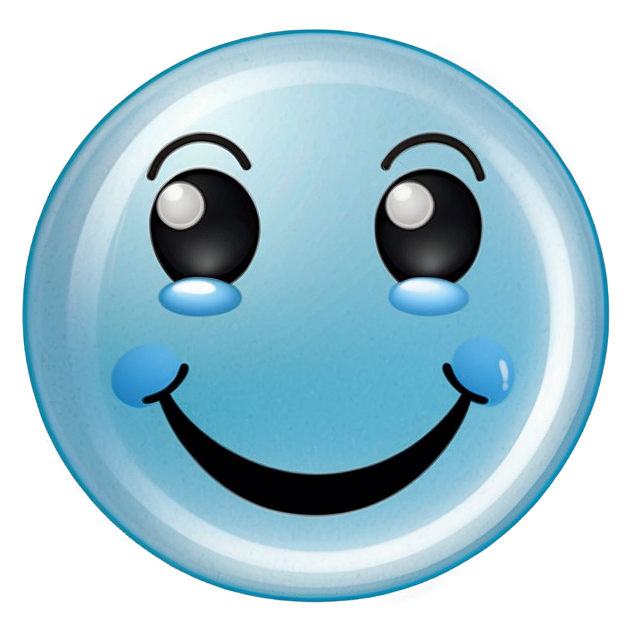 Icy Blue Smiling Face Emoji Png 77 PNG image