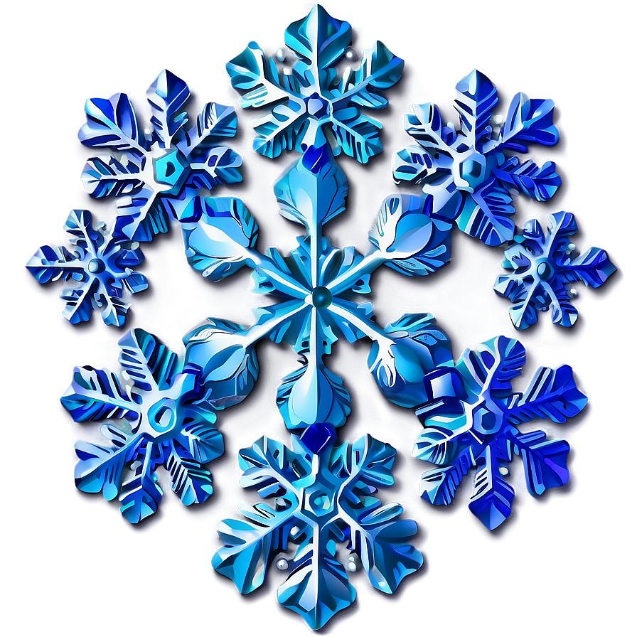 Icy Blue Snowflakes Png 05062024 PNG image