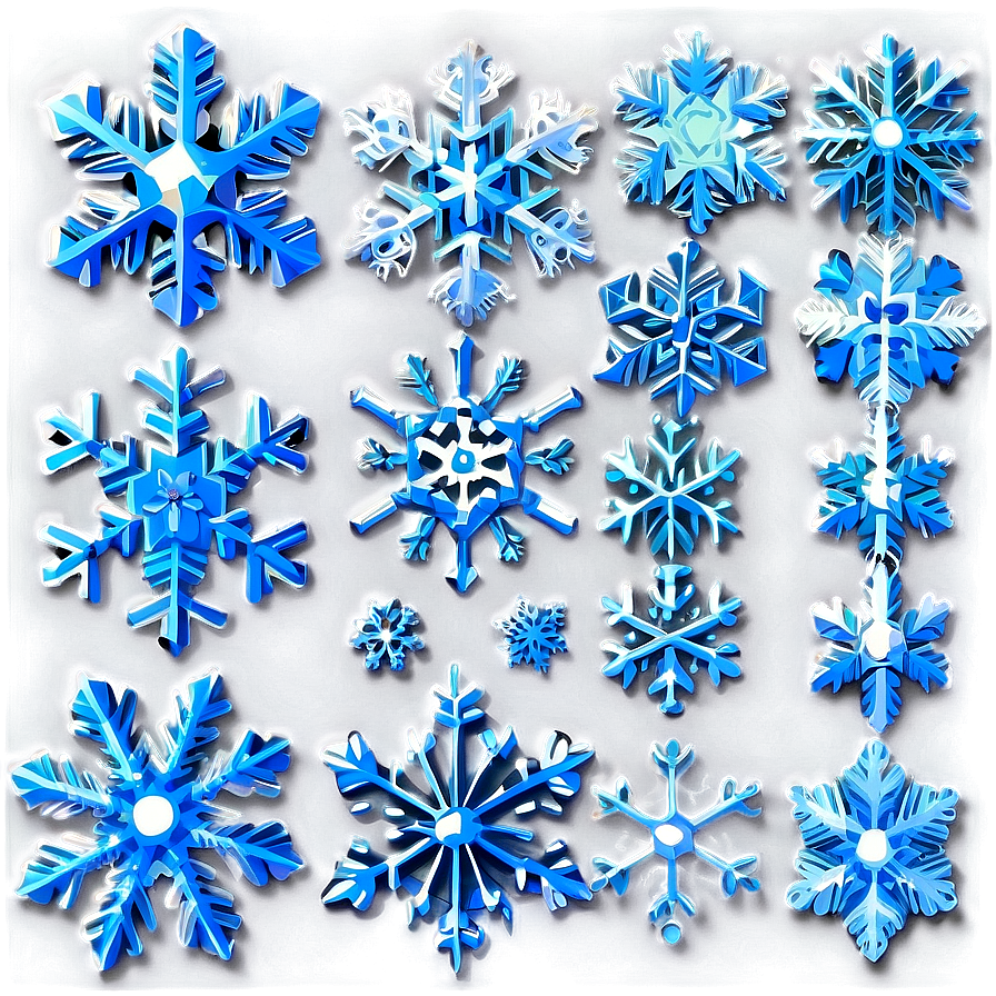 Icy Blue Snowflakes Png 05212024 PNG image