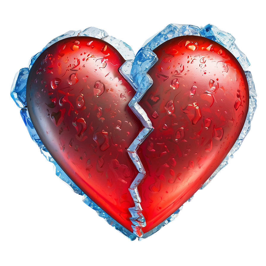 Icy Broken Heart Png Cwt PNG image