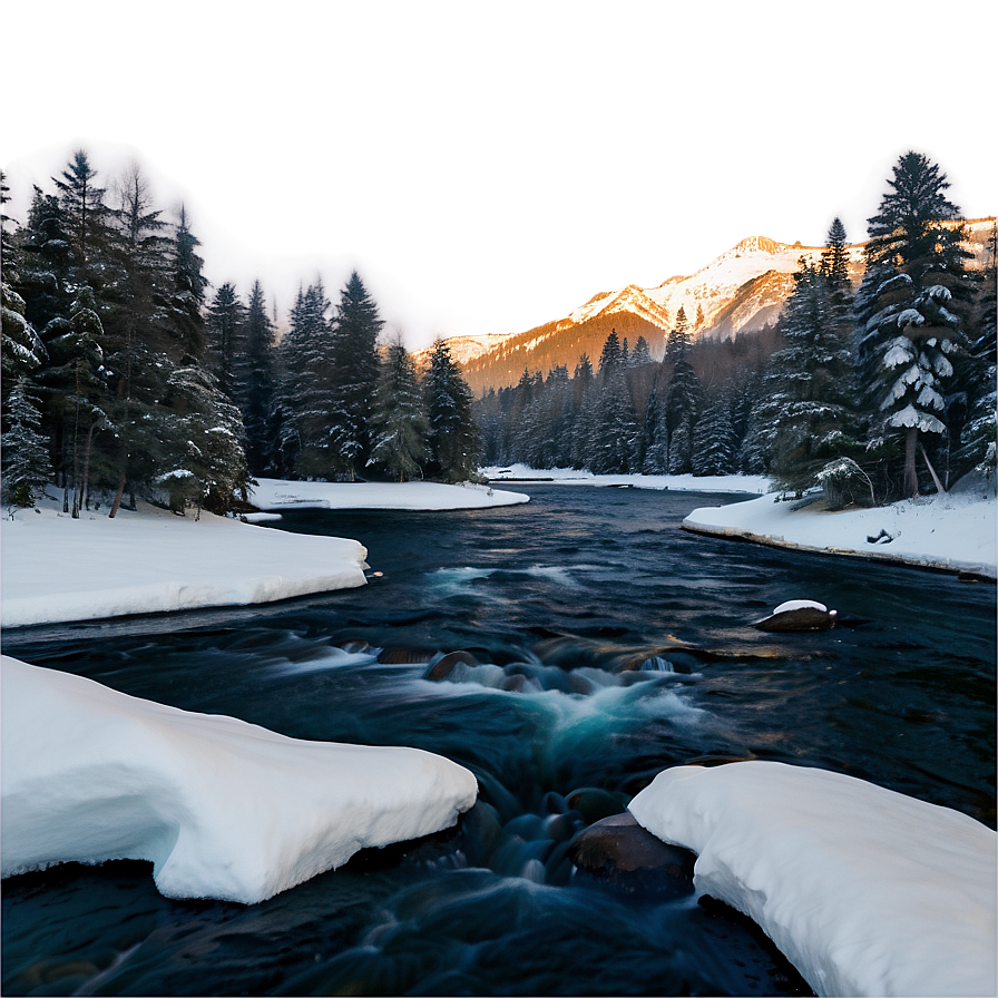 Icy Snow River Flow Png 04292024 PNG image