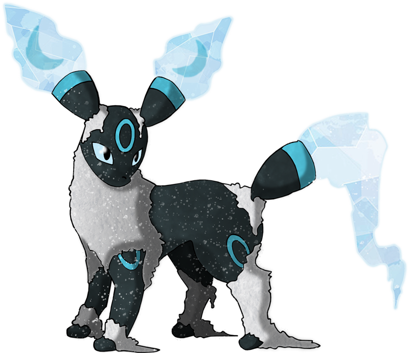 Icy Umbreon Pokemon Art PNG image