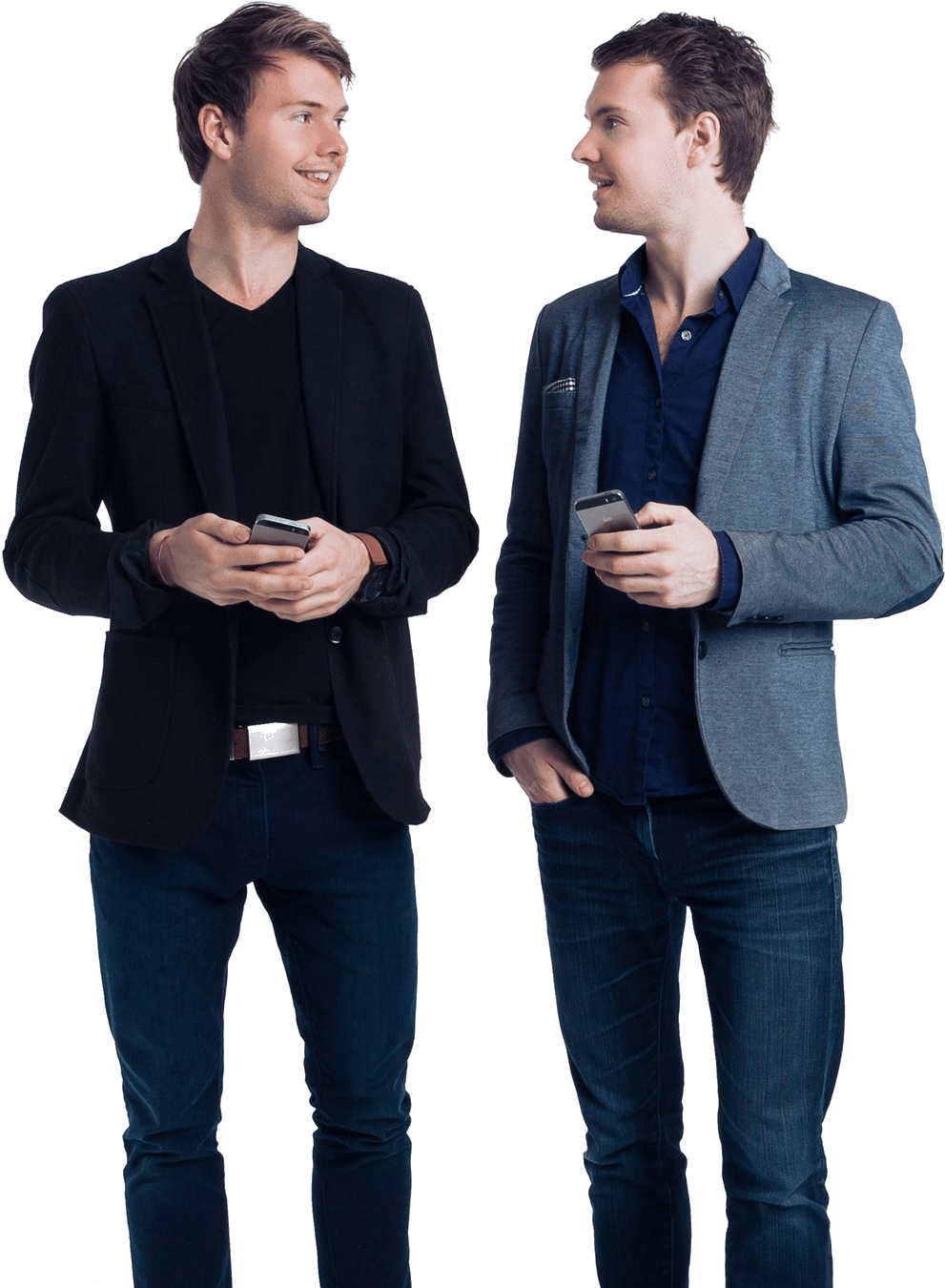 Identical Twins Casual Meeting PNG image