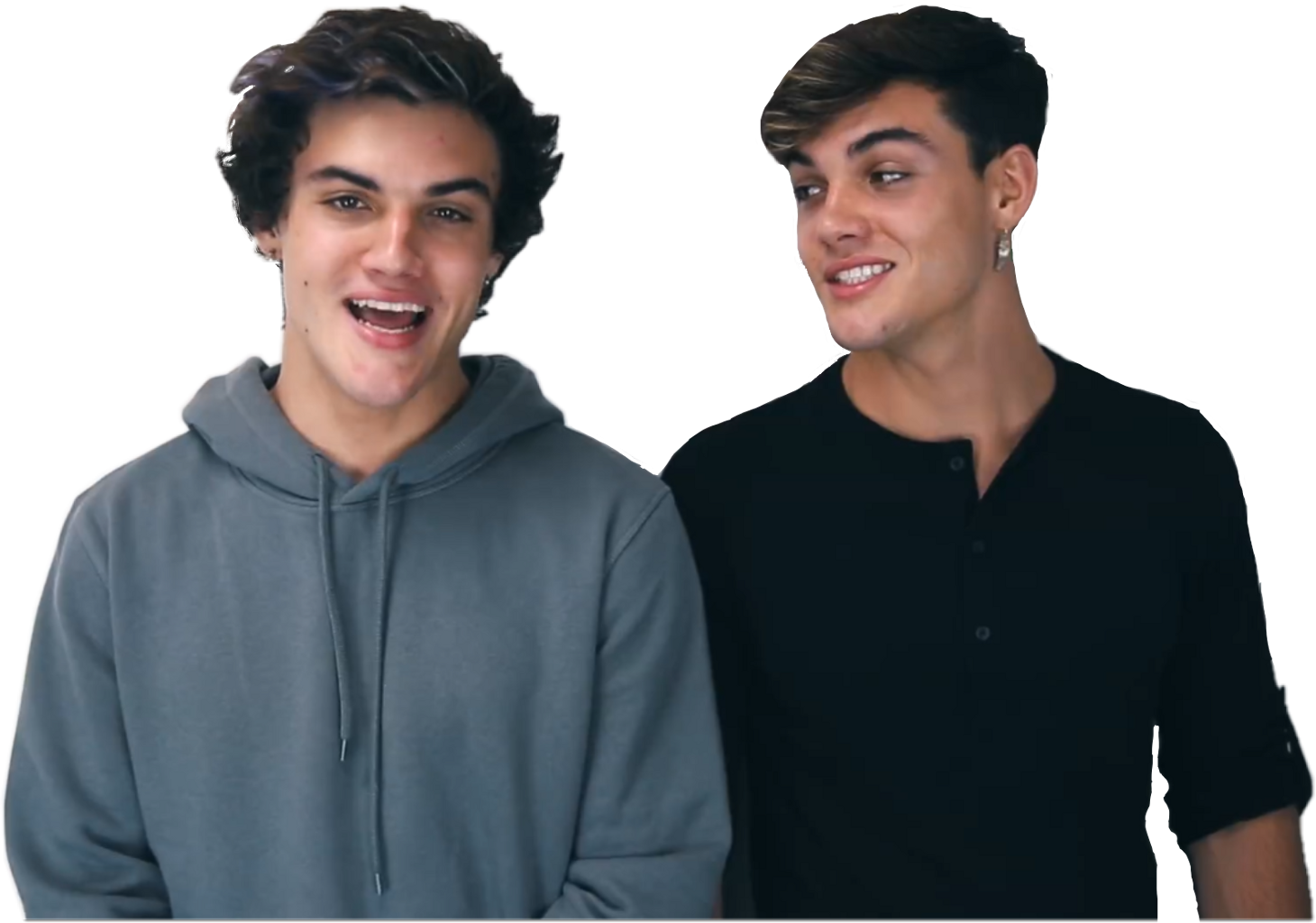 Identical Twins Smiling Casually PNG image
