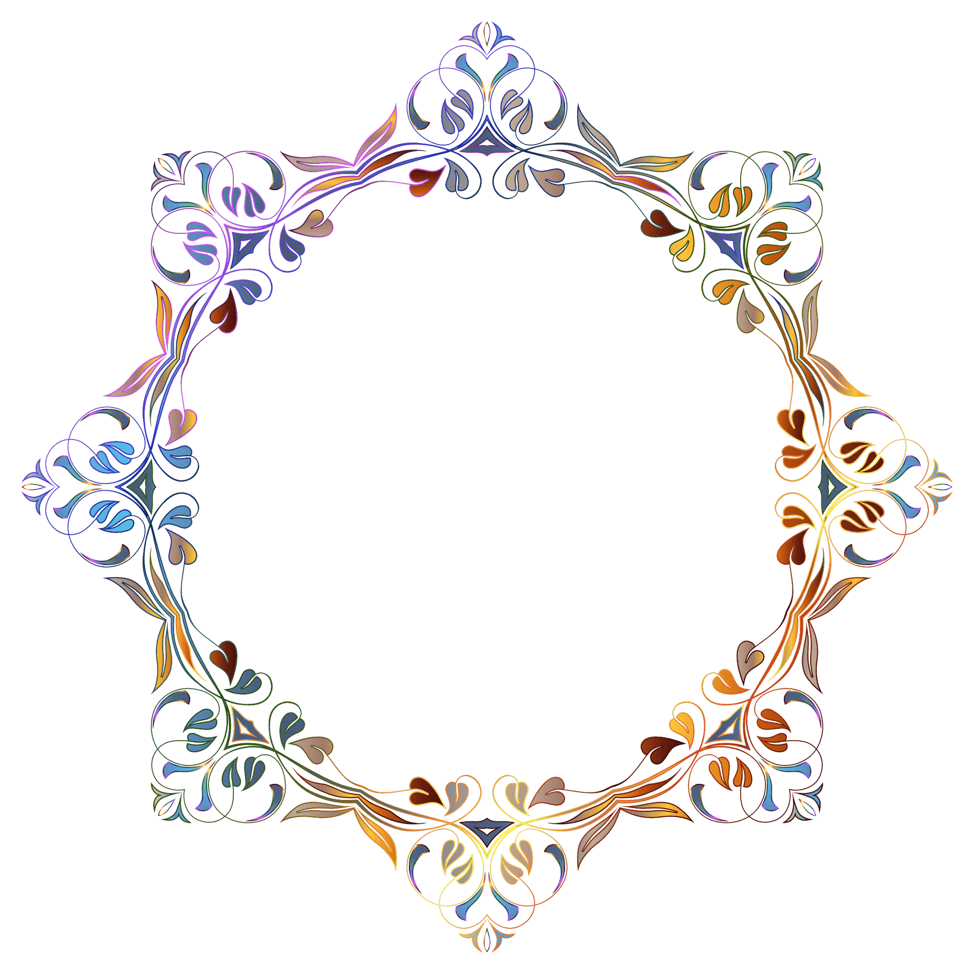 Illuminated Floral Frame Design PNG image