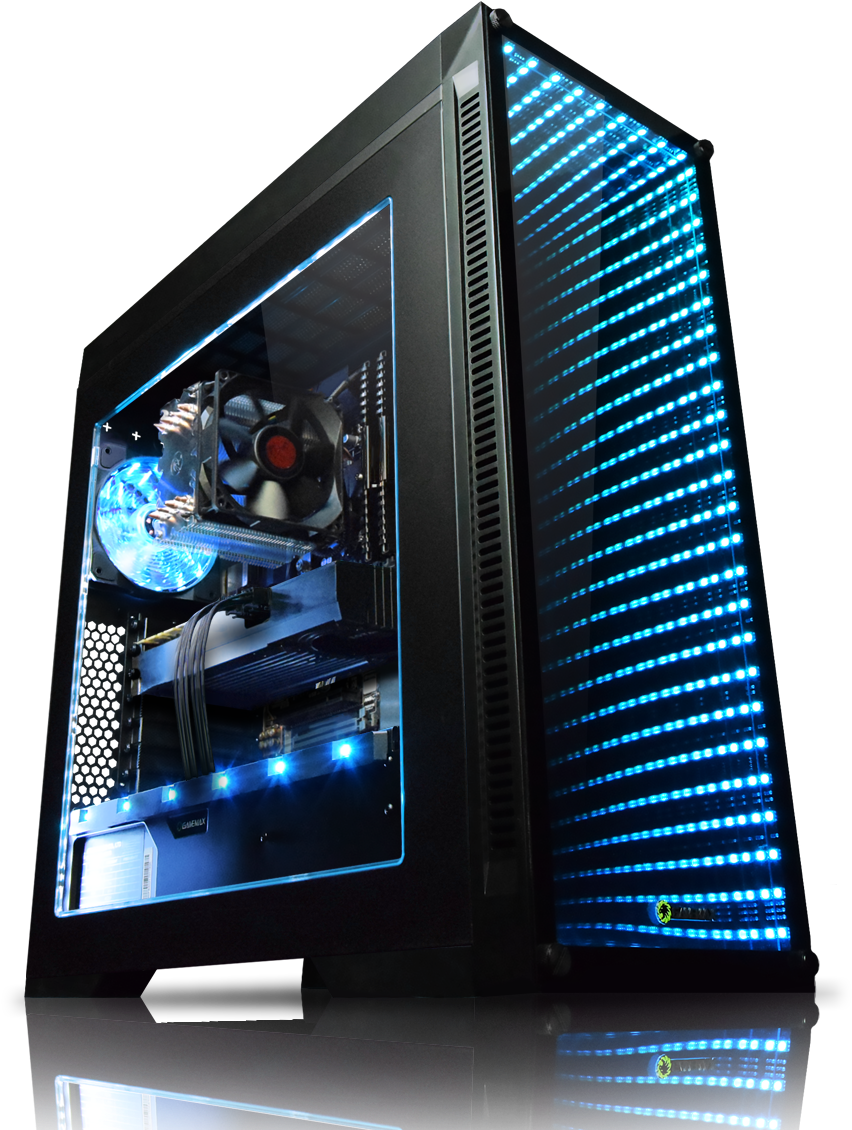 Illuminated Gaming P C Tower PNG image