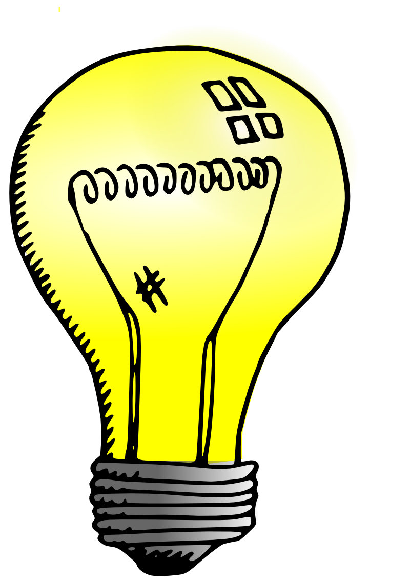 Illuminated Idea Cartoon Lightbulb PNG image