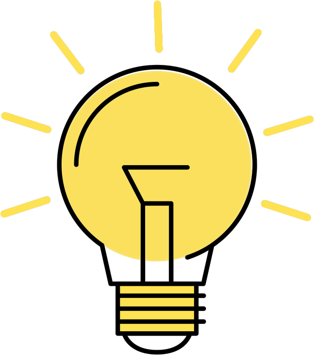 Illuminated Idea Light Bulb Graphic PNG image