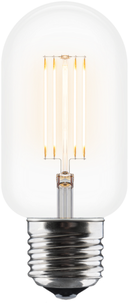 Illuminated L E D Filament Light Bulb PNG image