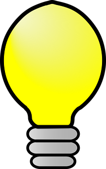 Illuminated Lightbulb Graphic PNG image