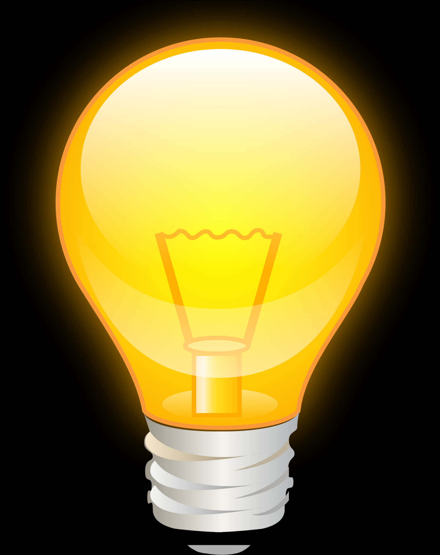 Illuminated Lightbulb Graphic PNG image