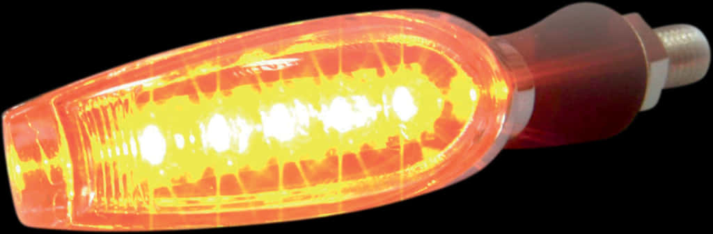 Illuminated Orange Traffic Light Bulb PNG image