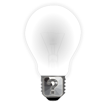 Illuminated Question Mark Bulb PNG image