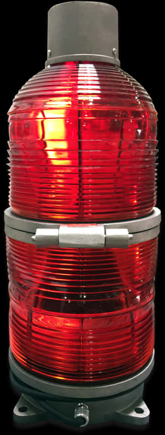 Illuminated Red Warning Light PNG image