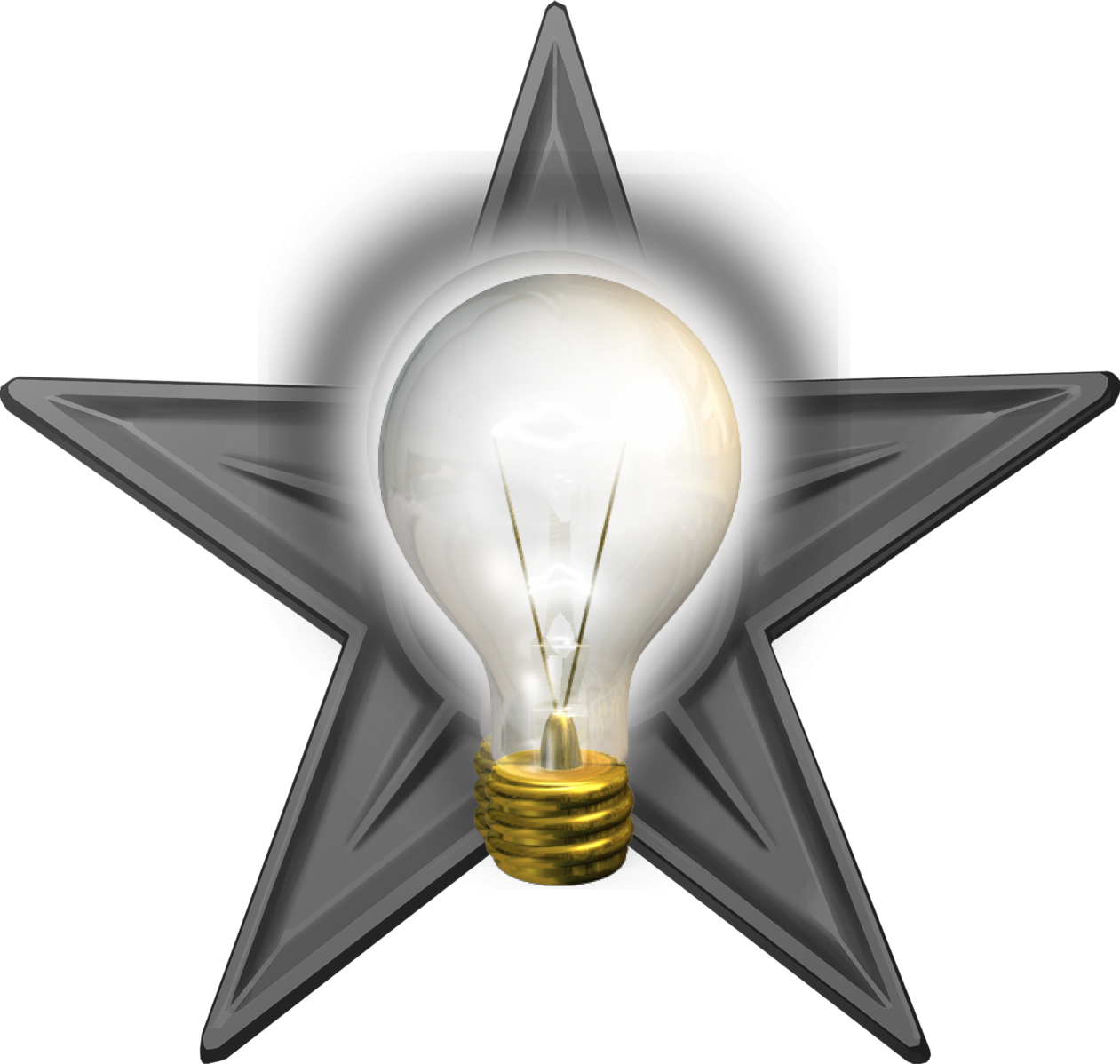 Illuminated Star Idea Concept PNG image