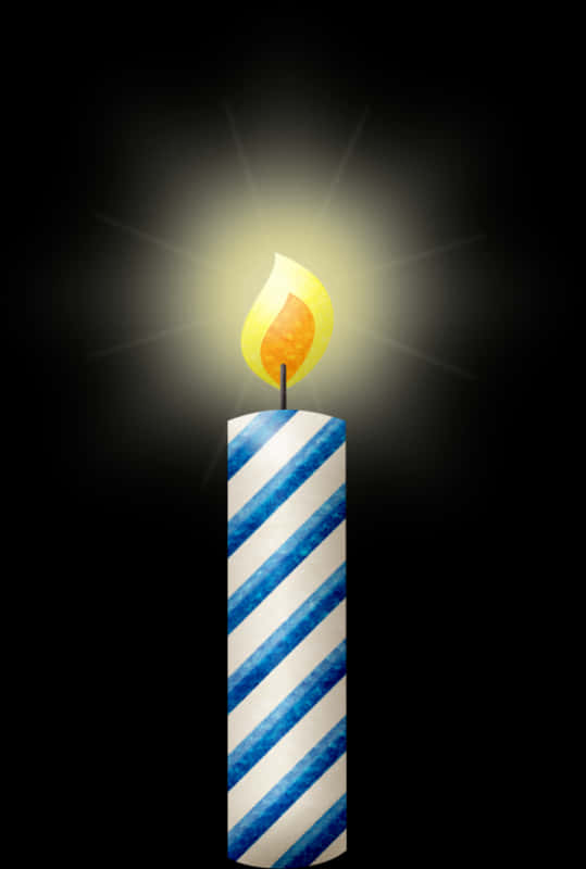 Illuminated Striped Candle PNG image