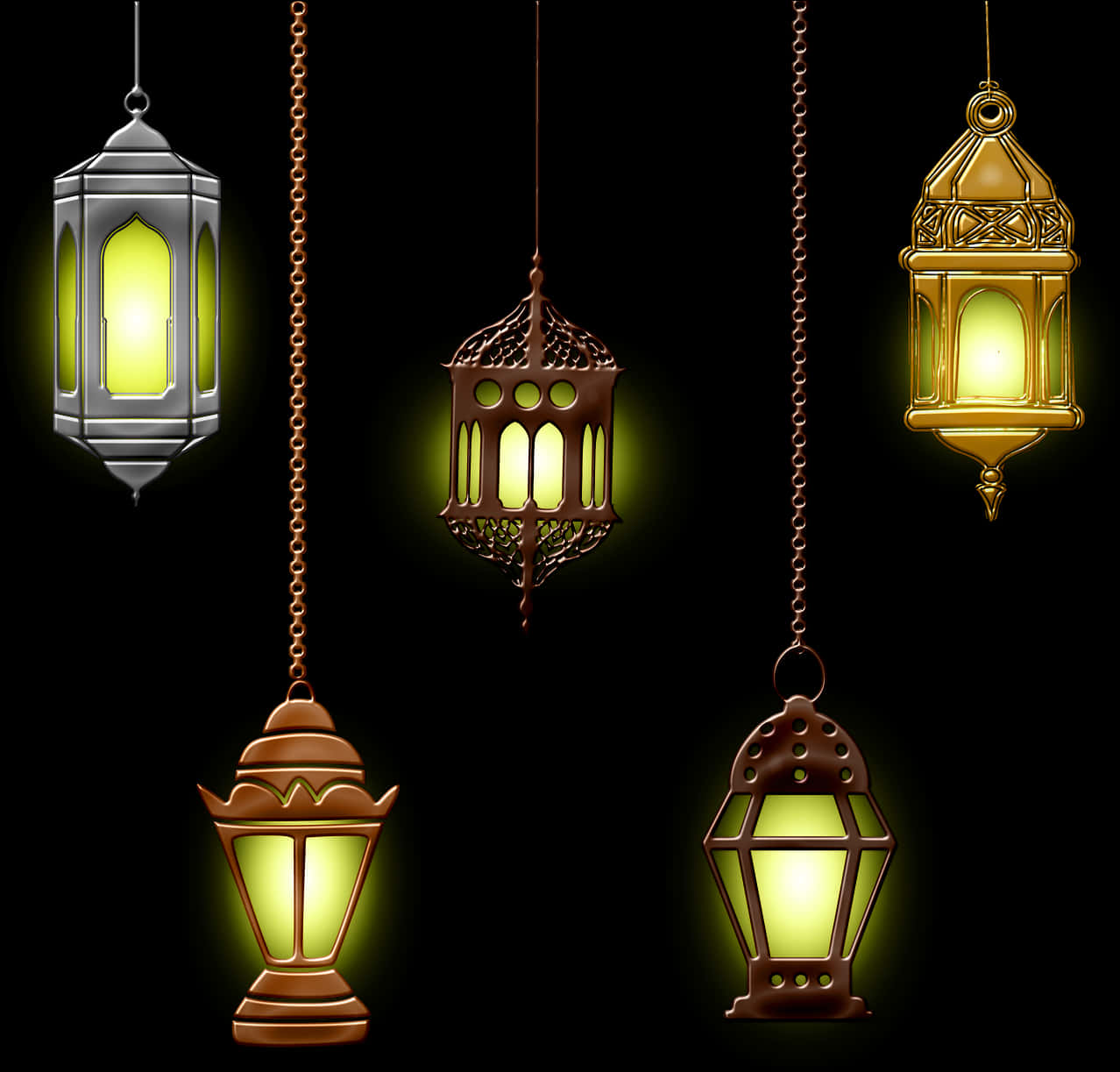 Illuminated Traditional Lanterns PNG image