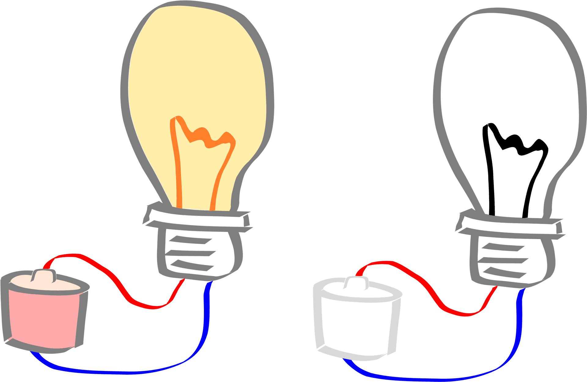 Illuminatedand Burnt Out Bulbs PNG image