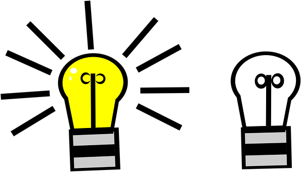 Illuminatedand Unlit Lightbulbs PNG image